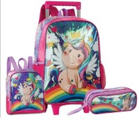 Mochila Unicórnio c/ rodinhas 03 peças